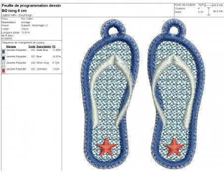 Motif de broderie machine tongs  FSL