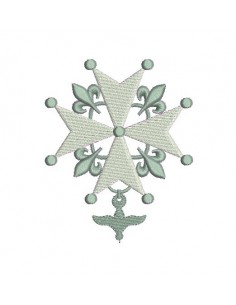 Motif de broderie croix huguenote