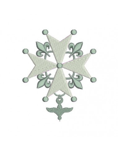 Motif de broderie croix huguenote