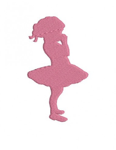 Motif de broderie machine silhouette petite fille