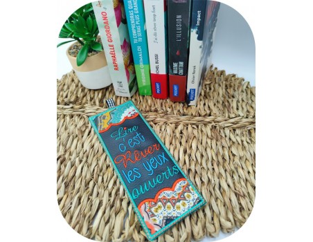 machine  embroidery design ITH bookmark book text dream