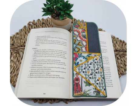 machine embroidery design ITH bookmark book patch