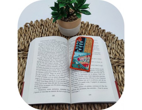 machine embroidery design ITH bookmark book patch