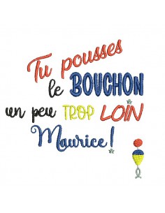 machine embroidery design text Maurice text Maurice fishing