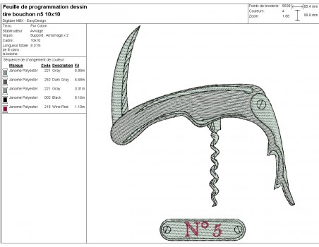 machine embroidery design corkscrew n°5