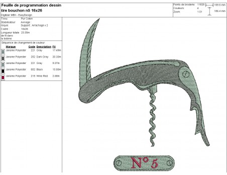 machine embroidery design corkscrew n°5