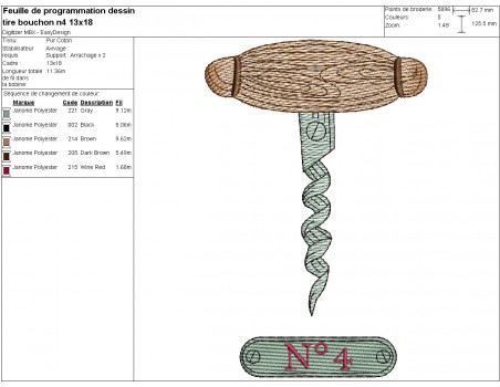 machine embroidery design corkscrew n°4