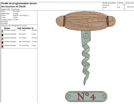 machine embroidery design corkscrew n°4