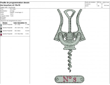 machine embroidery design corkscrew n°3