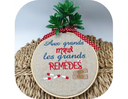 Motif de broderie machine  remèdes