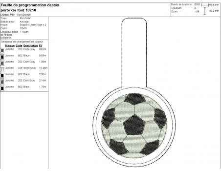 machine embroidery design ith  soccer ball keychain