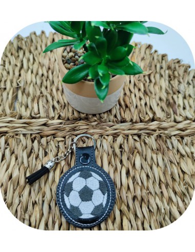 machine embroidery design ith  soccer ball keychain