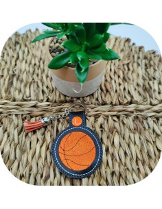 machine embroidery design ith  basketball keychain