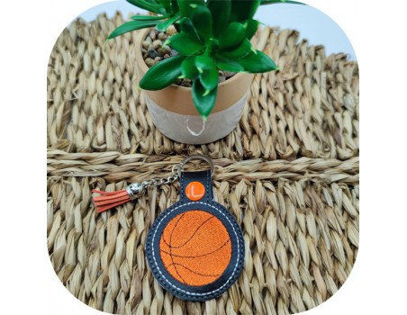 machine embroidery design ith  basketball keychain