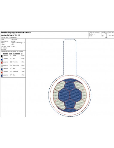 machine embroidery design ith  hand ball keychain