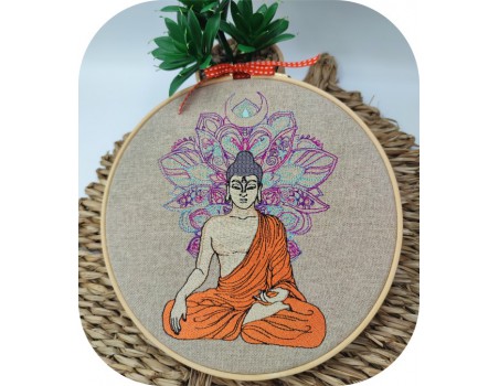 machine embroidery design  buddha mandala