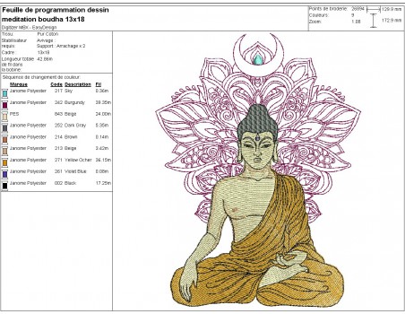 machine embroidery design  buddha mandala