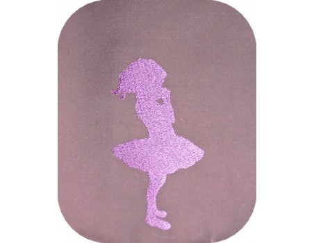 Instant download machine embroidery little girl silhouette