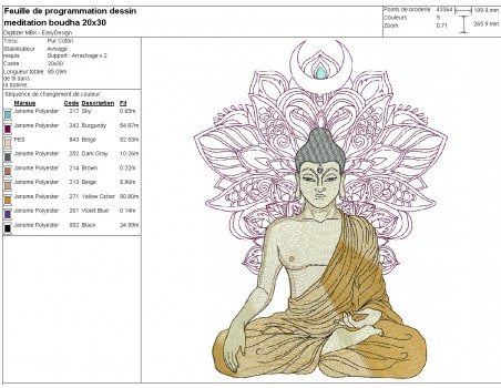 machine embroidery design  buddha mandala