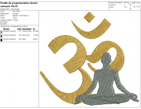 machine embroidery design namaste