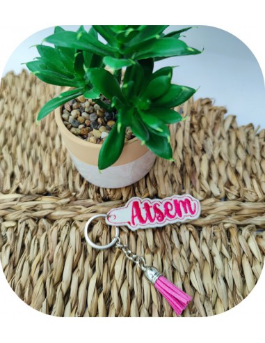 machine embroidery design  keychain Atsem ith