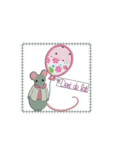 Motif de broderie machine souris dent de lait