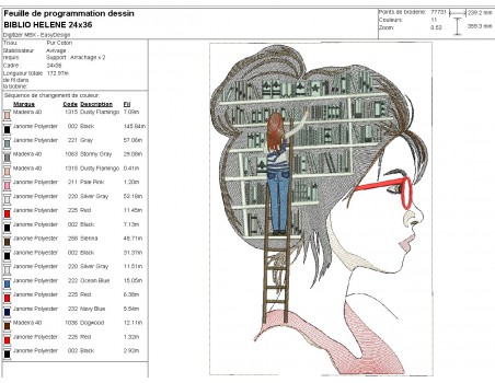 machine embroidery design library girl