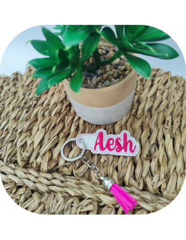machine embroidery design  keychain AESH ith