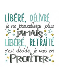Motif de broderie machine libéré retraité