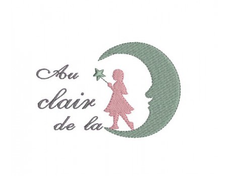 Motif de broderie au clair de la lune