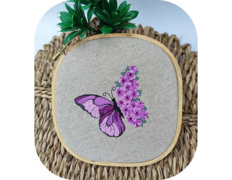 Machine embroidery design   flowers butterfly