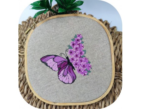 Machine embroidery design   flowers butterfly