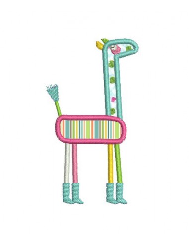 Motif de broderie machine Girafe appliquée