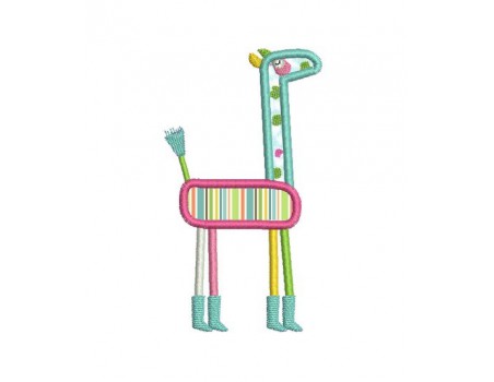 Motif de broderie machine Girafe appliquée