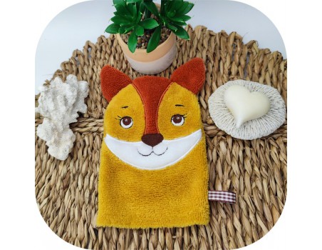machine embroidery design fox wasch mitt ITH