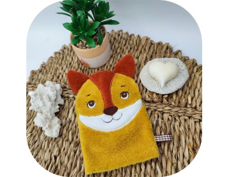 machine embroidery design foxwasch mitt ITH