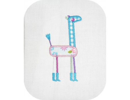 Motif de broderie machine Girafe appliquée