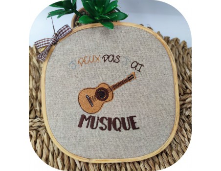machine  Embroidery design  i can not music with a guitar