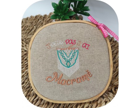 machine  Embroidery design  i can not macrame