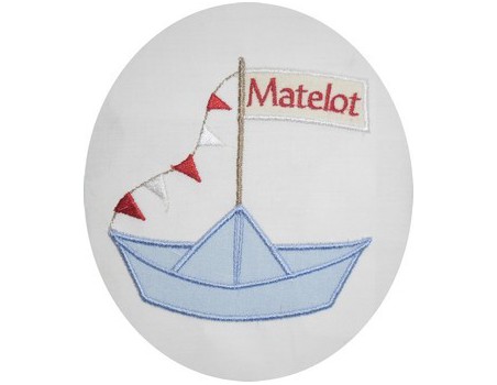 Motif de broderie bateau appliqué 10x10 cm