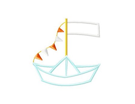 Motif de broderie bateau appliqué 10x10 cm