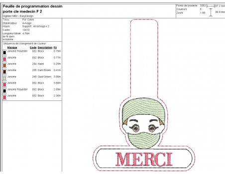 machine embroidery design doctor keychains ith