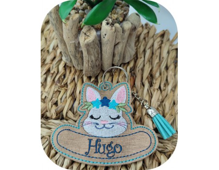 machine embroidery design rabbit keychains customizable ith