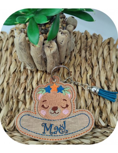 machine embroidery design bear keychains customizable ith