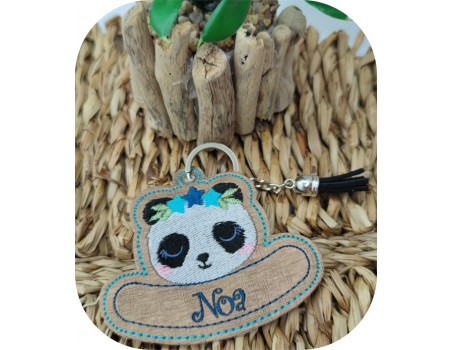 machine embroidery design panda keychains customizable ith