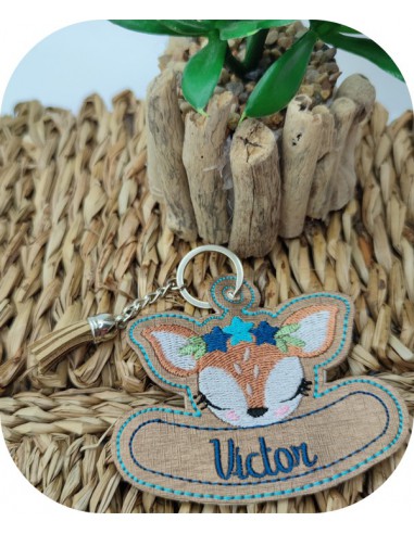 machine embroidery design doe keychains customizable ith