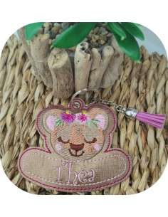 machine embroidery design tigress keychains customizable ith