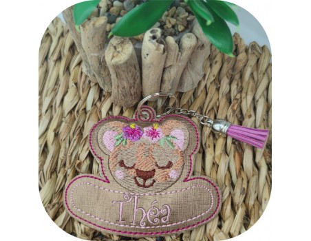 machine embroidery design tigress keychains customizable ith