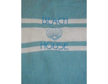 Instant download machine embroidery shell beatch house