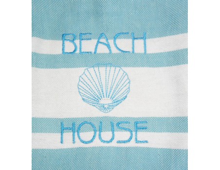 Instant download machine embroidery shell beatch house